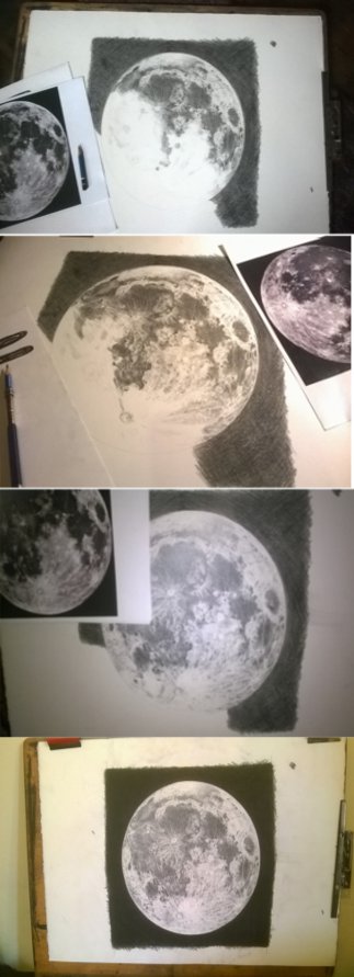 moon drawing in progress
